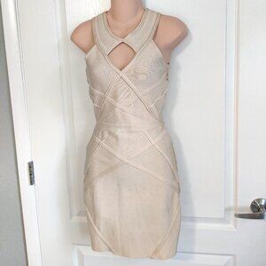 Tan Bandage Dress by Bebe- Size S